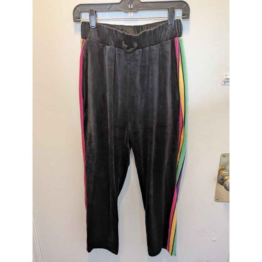 Killstar Velour Joggers Black Multi Stripe Coven Chill XS - Picture 2 of 4